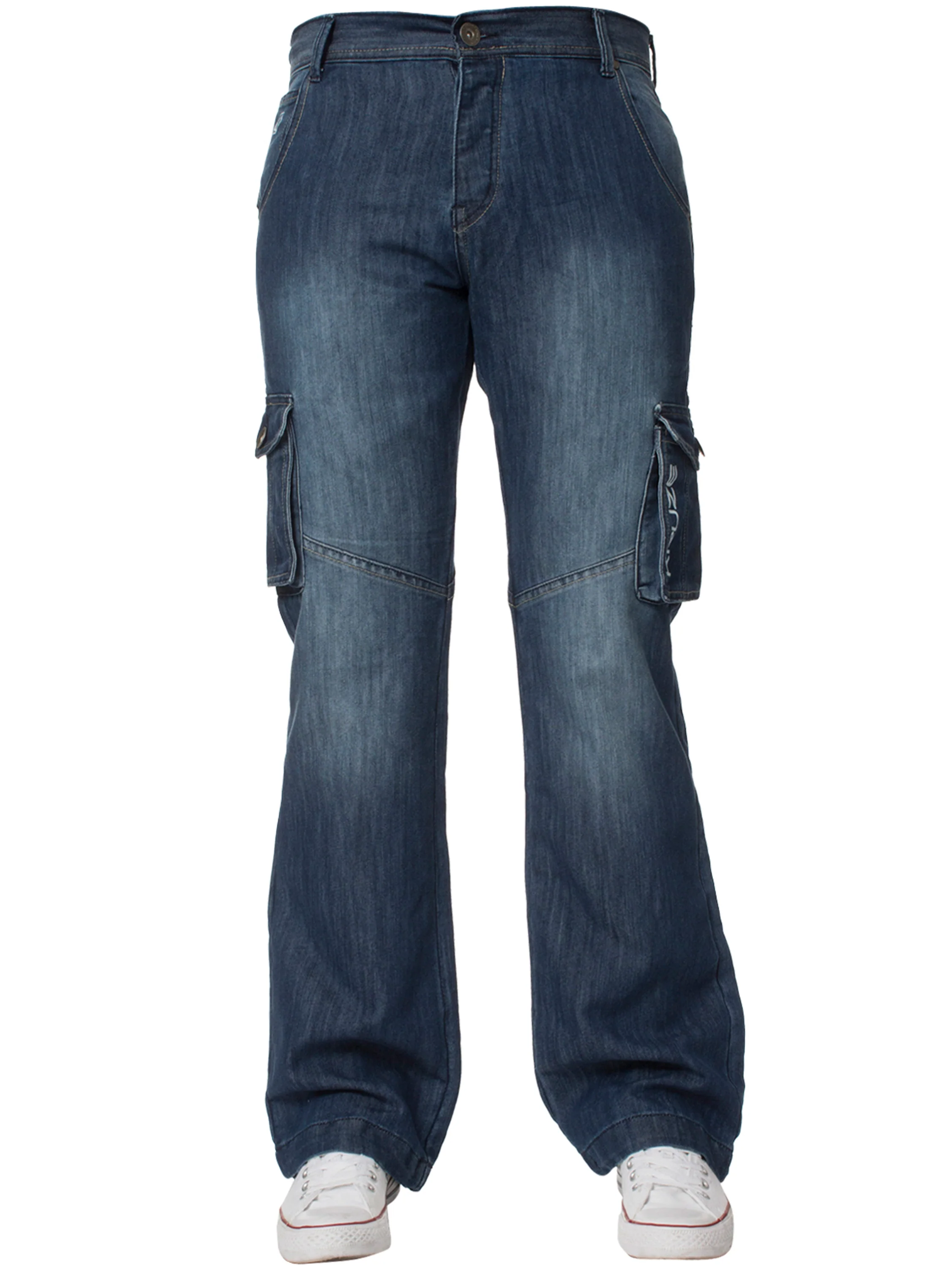 Kruze | Mens Cargo Combat Denim Jeans - Image 5