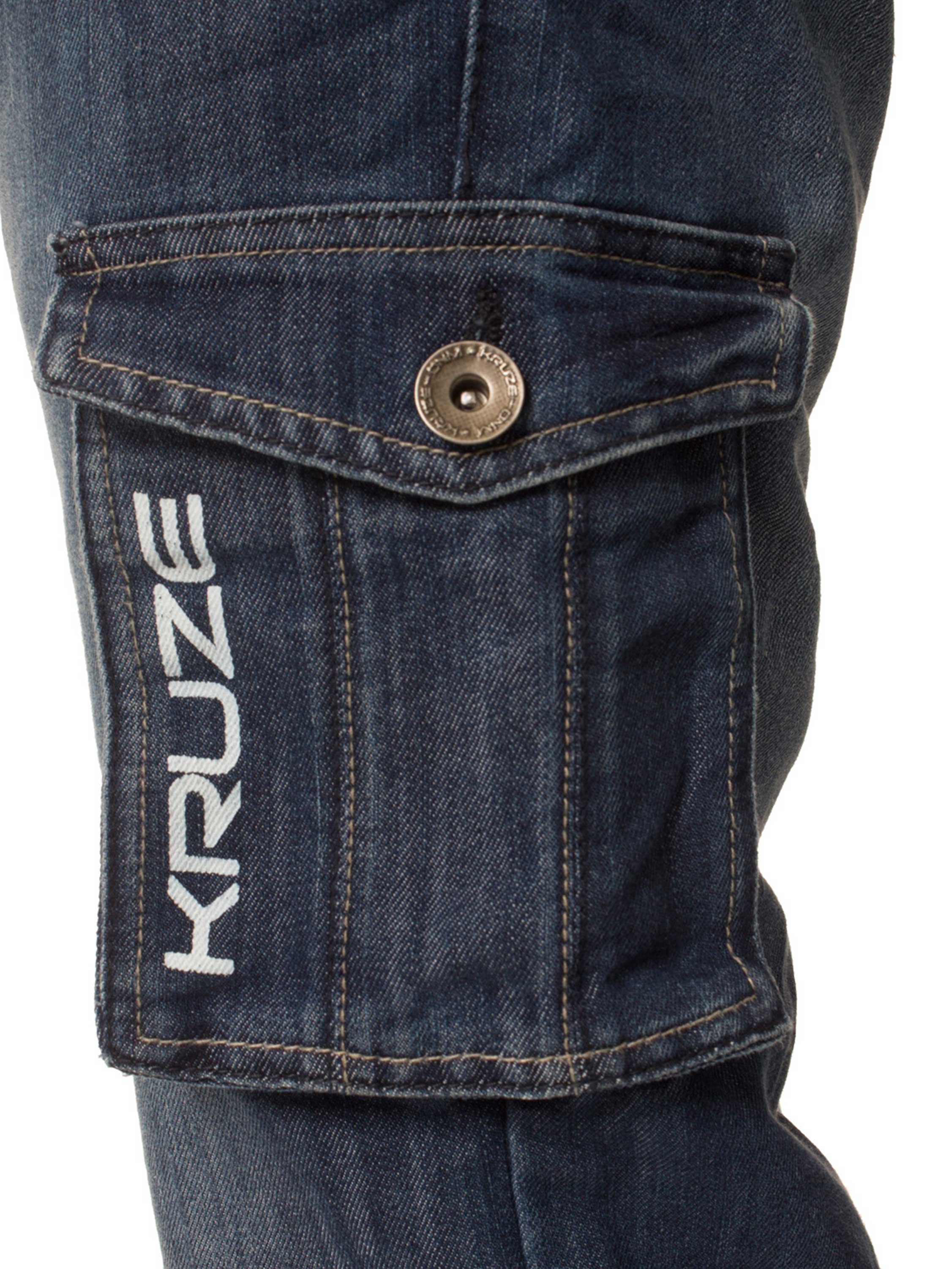 Kruze | Mens Cargo Combat Denim Jeans - Image 15