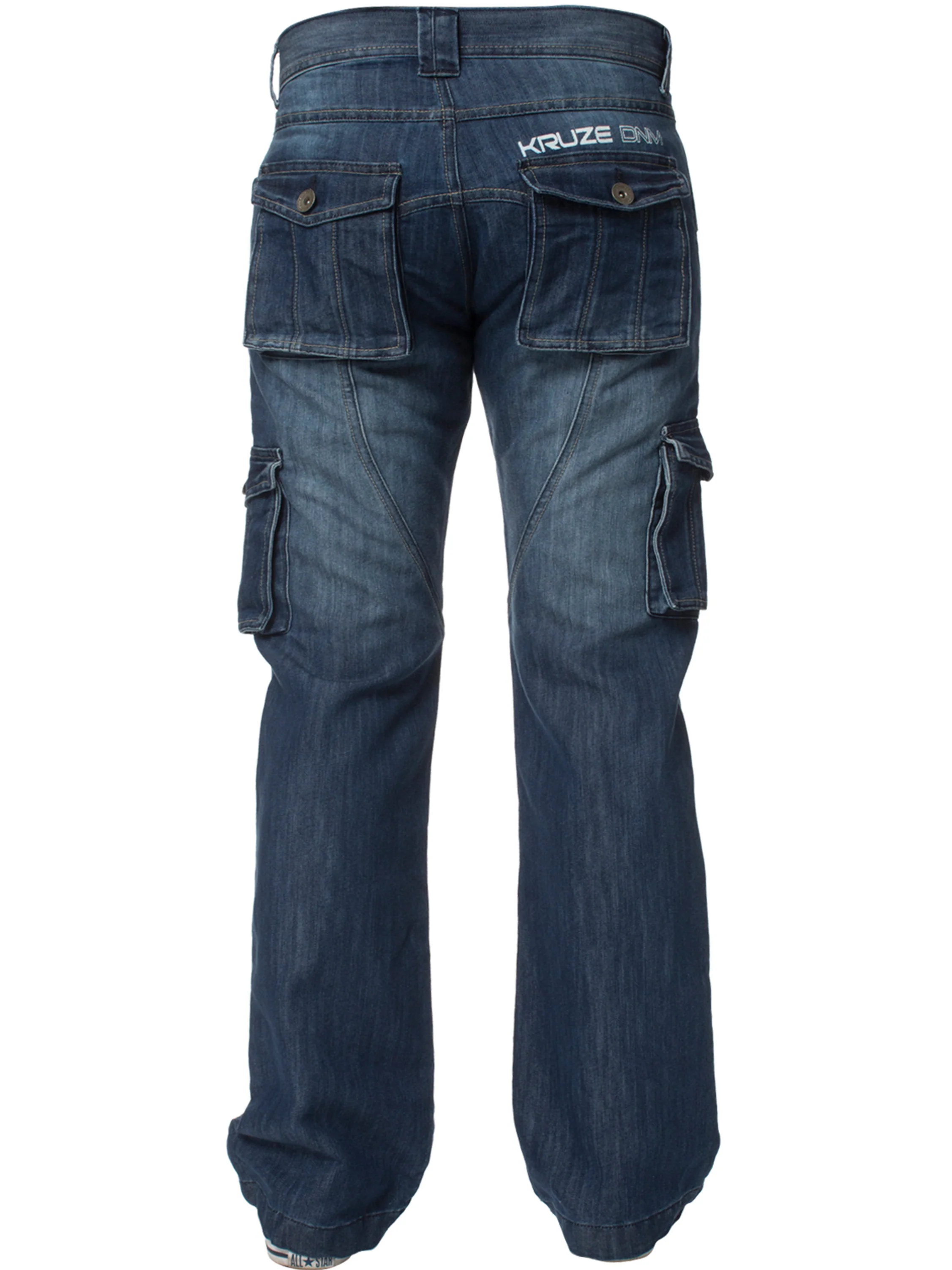 Kruze | Mens Cargo Combat Denim Jeans - Image 19