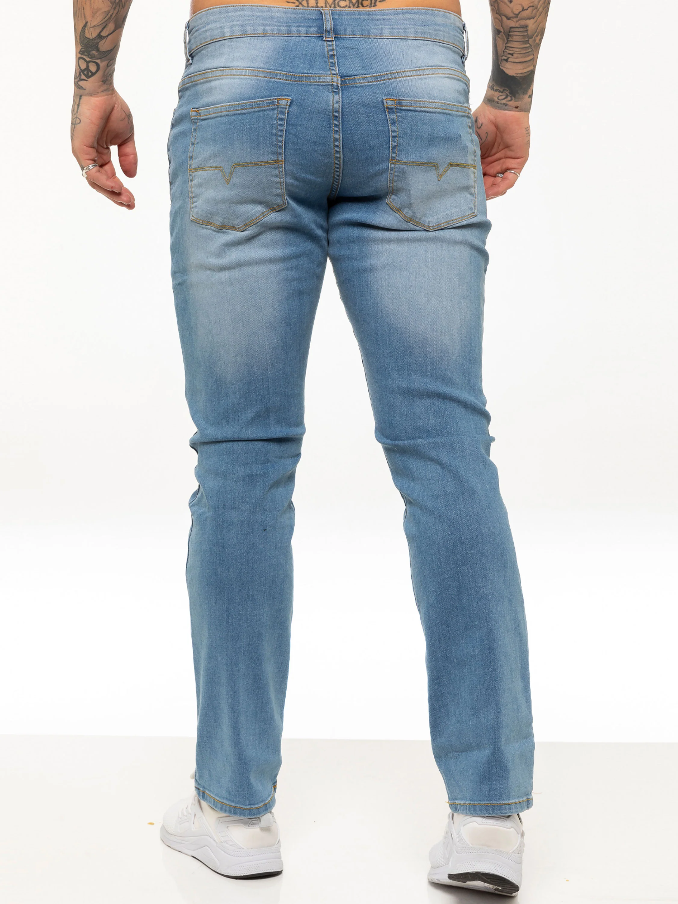 Kruze | Mens Straight Leg Stretch Jeans - Image 6