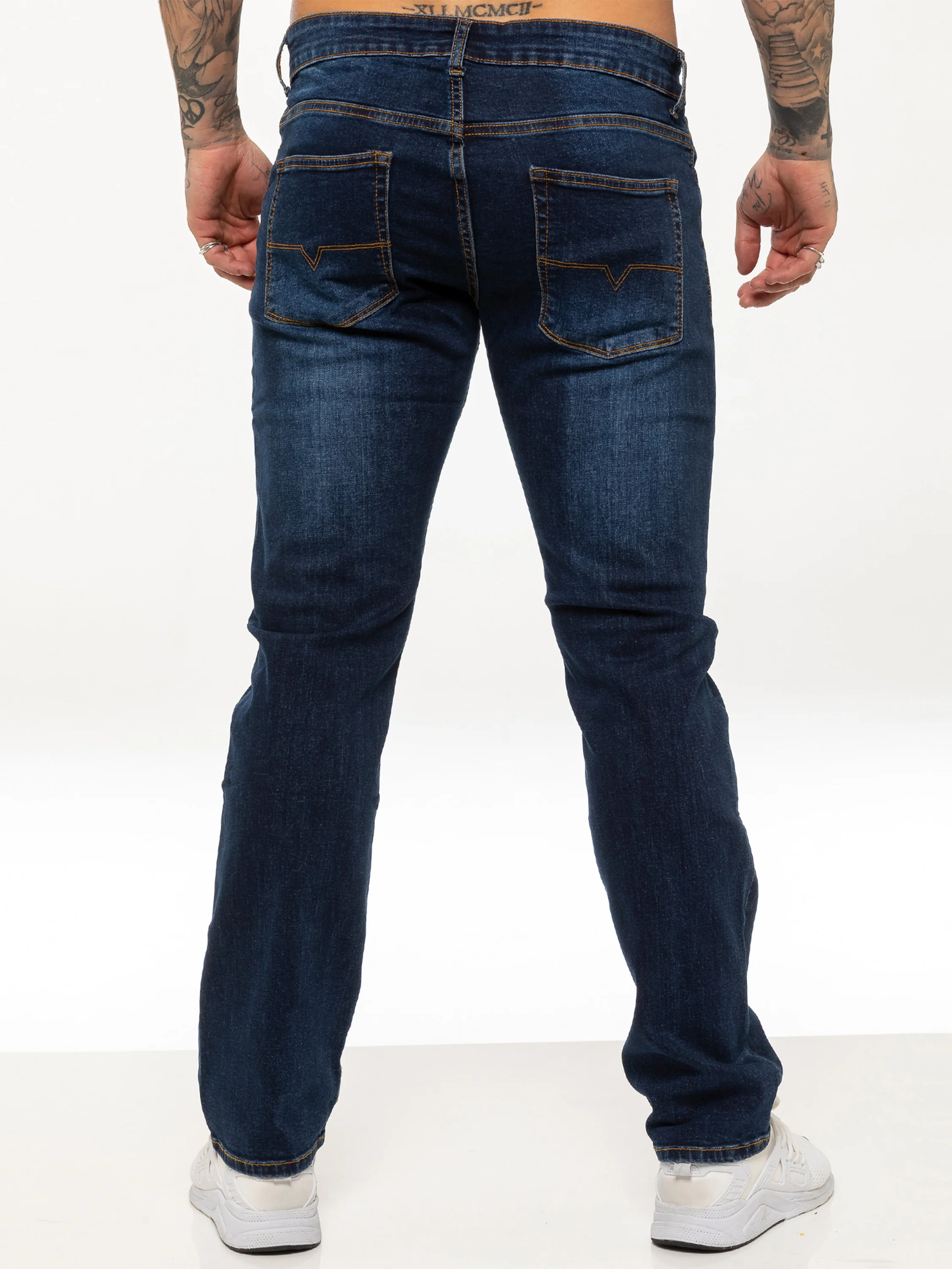 Kruze | Mens Straight Leg Stretch Jeans - Image 4