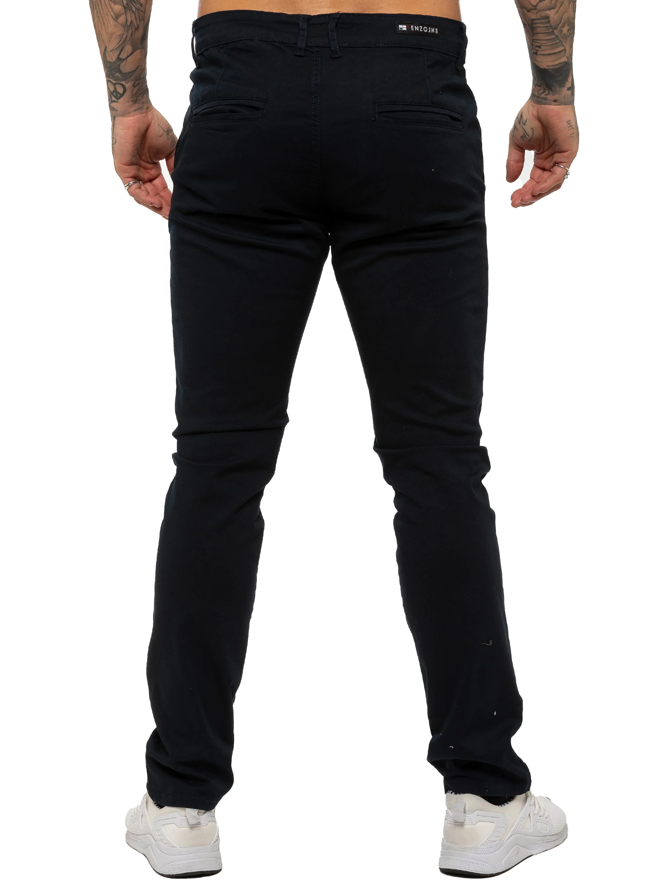 Enzo | Mens Slim Fit Stretch Chino Trousers - Image 14