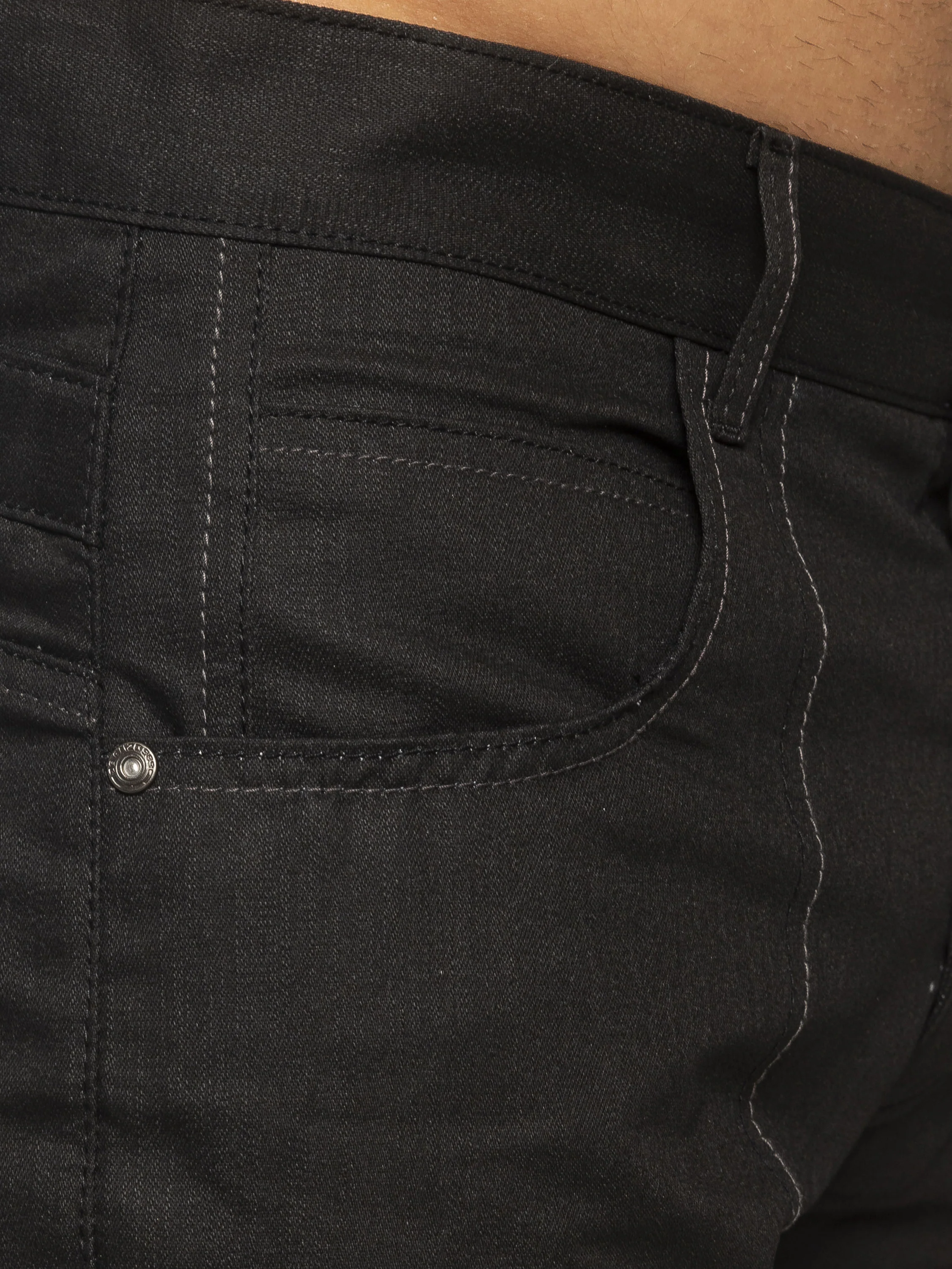 Mens Black Combat Denim Jeans | Enzo Designer Menswear - Image 4