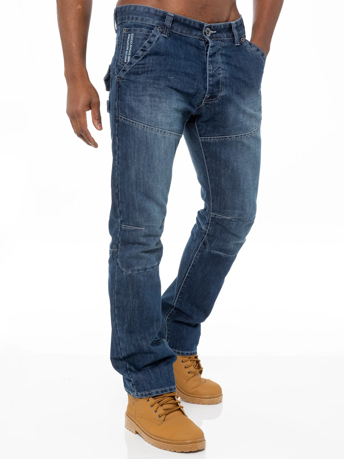 Enzo | Mens Straight Fit Denim Jeans Designer Menswear - Image 10