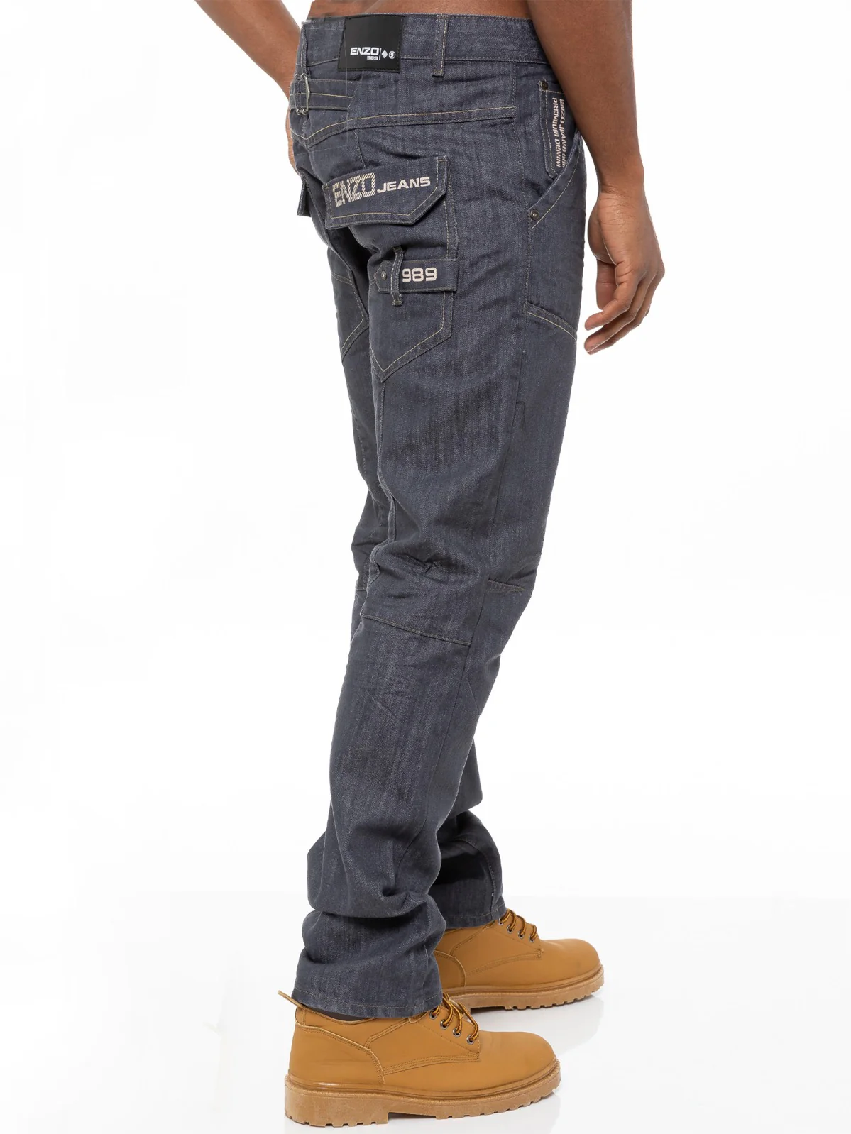 Enzo | Mens Straight Fit Denim Jeans Designer Menswear - Image 17