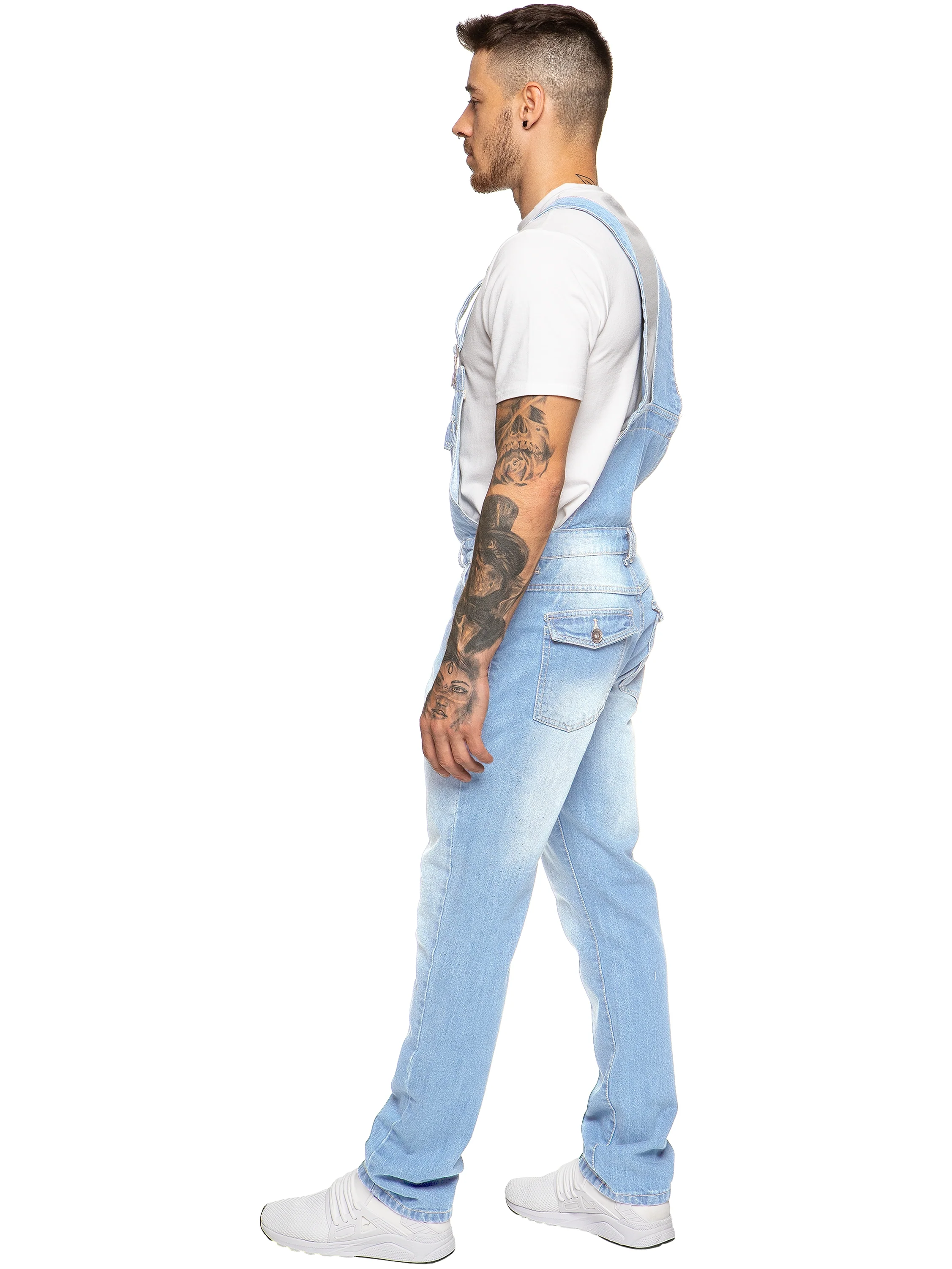 Mens Fashionable Denim Overall Dungarees  | Enzo Designer Menswear - Image 10