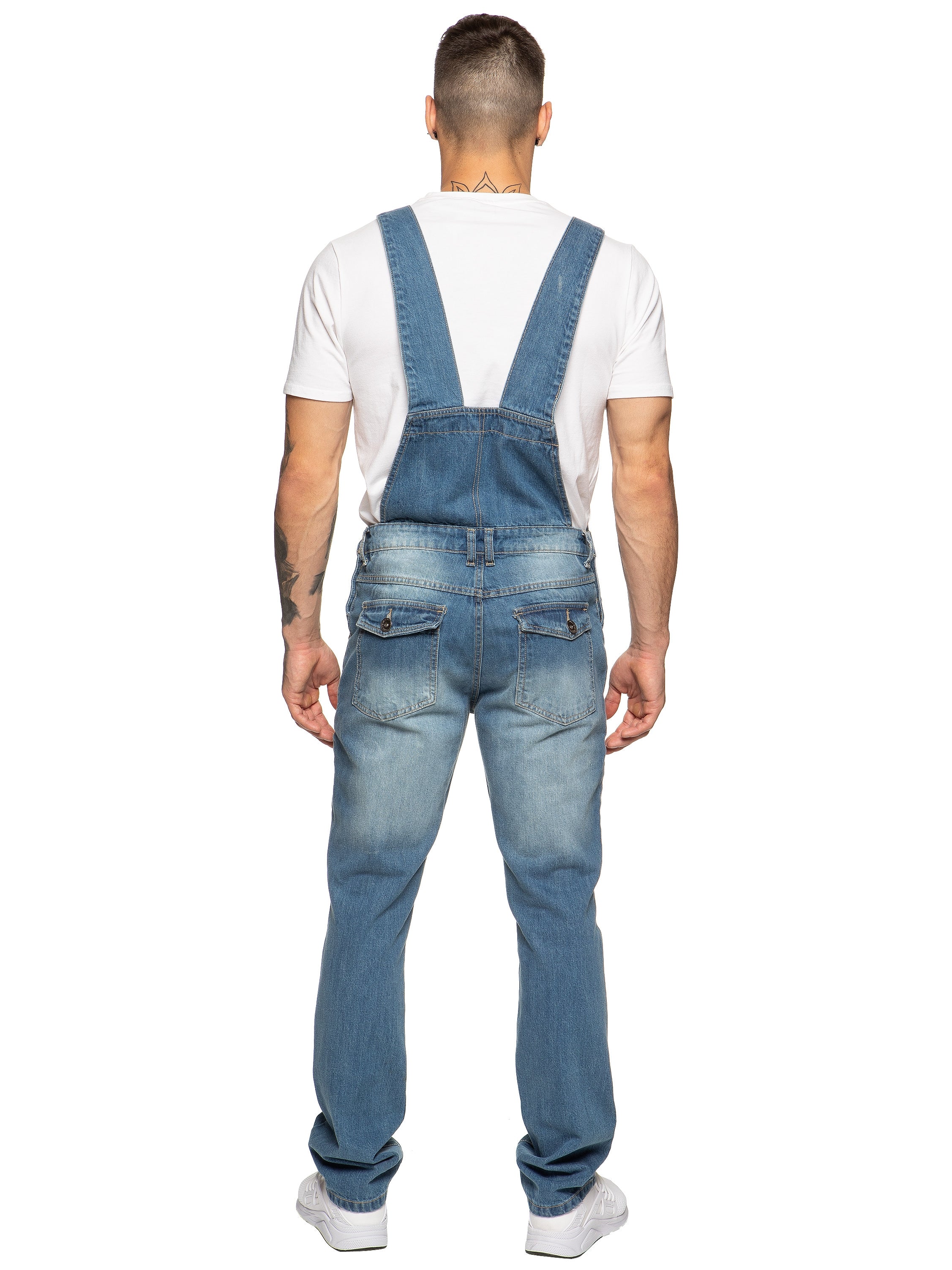 Mens Fashionable Denim Overall Dungarees  | Enzo Designer Menswear - Image 3