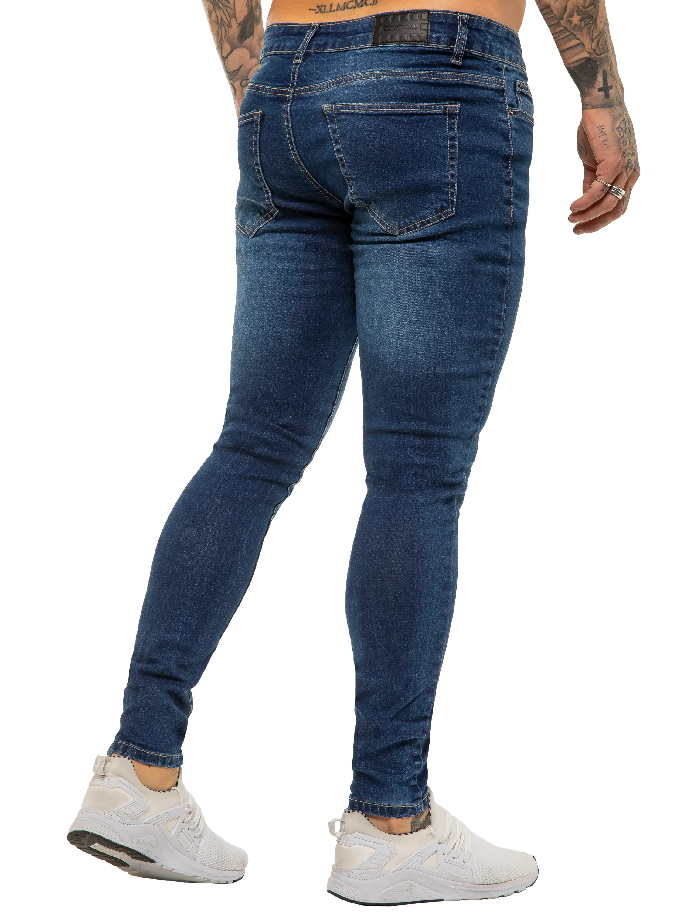Enzo | Mens Designer Stretch Skinny Fit Jeans - Image 6