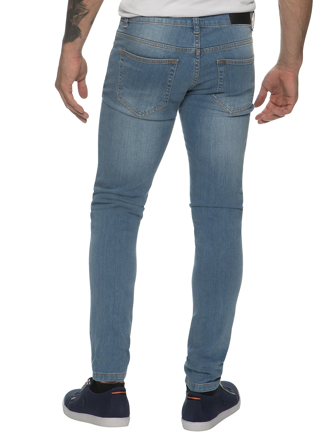 Mens Designer Stretch Skinny Fit Jeans | Enzo Designer Menswear - Image 9