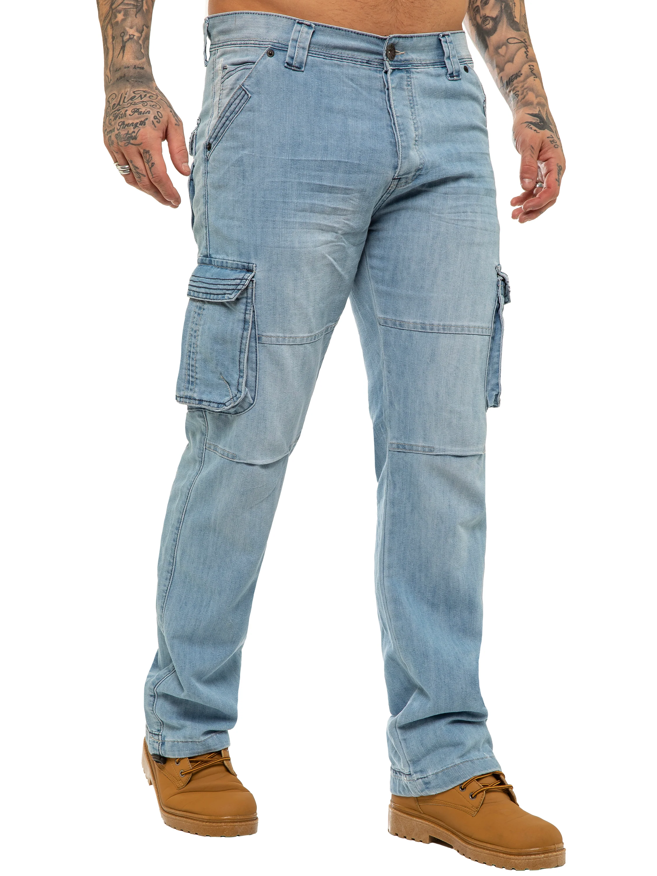 Enzo | Mens Combat Denim Jeans Designer Menswear - Image 13
