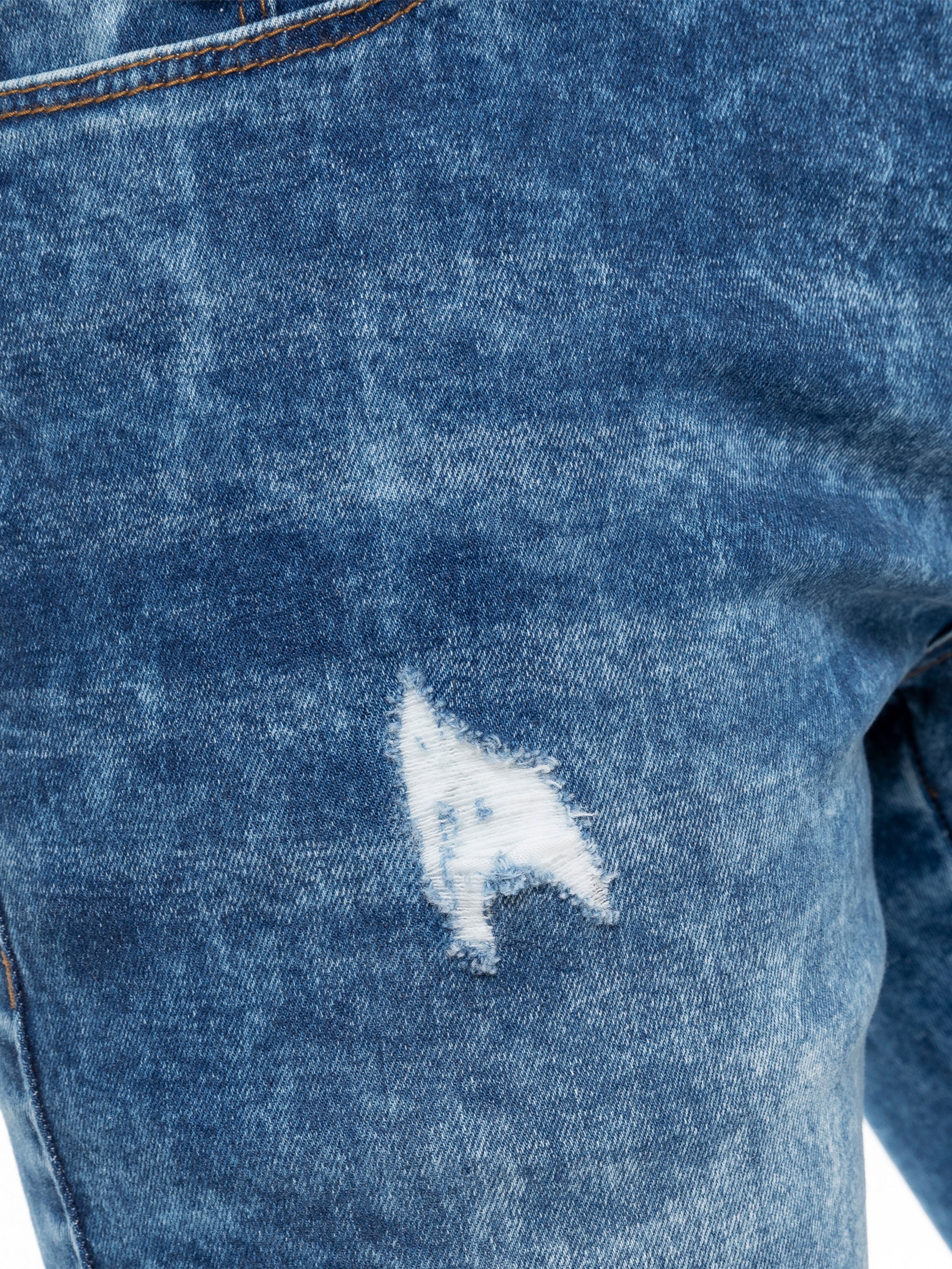 Mens Skinny Stretch Distressed Denim Jeans | Enzo Designer Menswear - Image 5