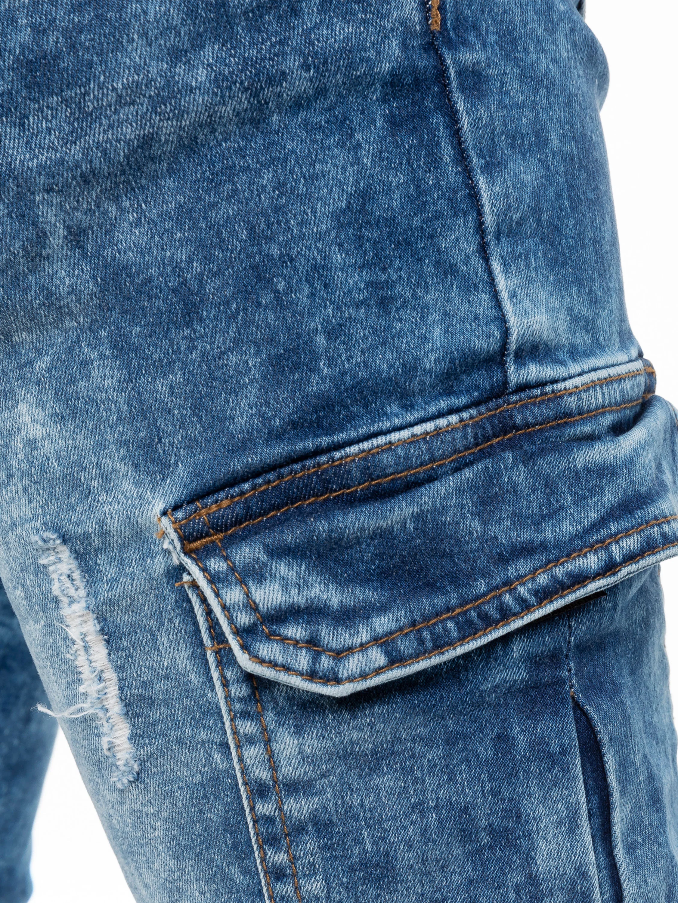 Mens Skinny Stretch Distressed Denim Jeans | Enzo Designer Menswear - Image 6