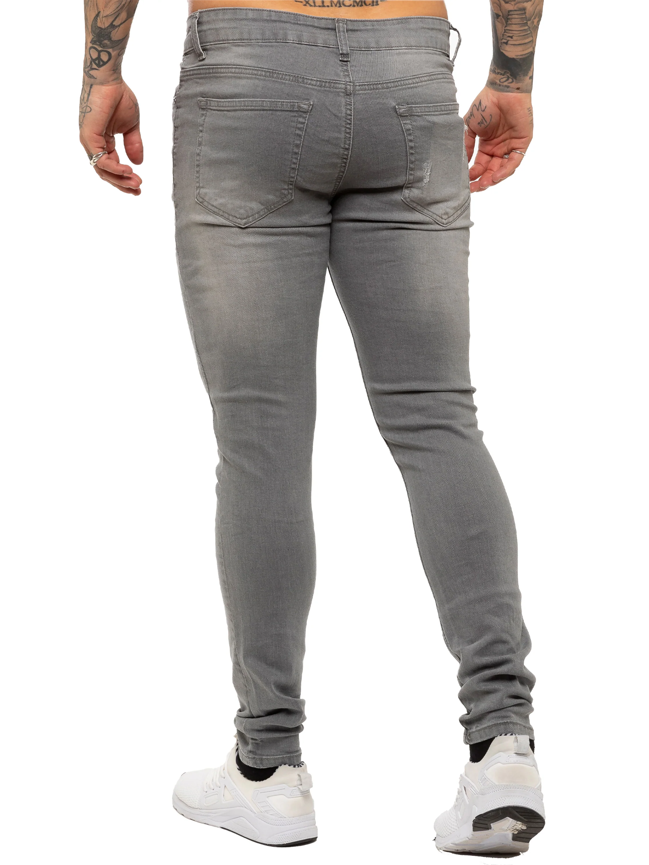Mens Super Skinny Stretch Ripped Jeans | Enzo Designer Menswear - Image 10