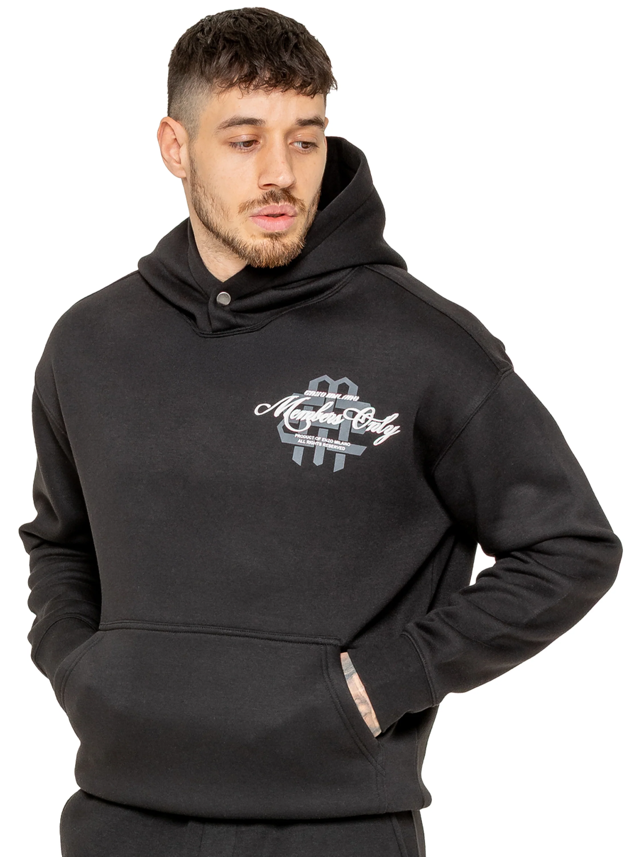 Enzo Milano | Mens Oversized Printed Hoodie - Image 6