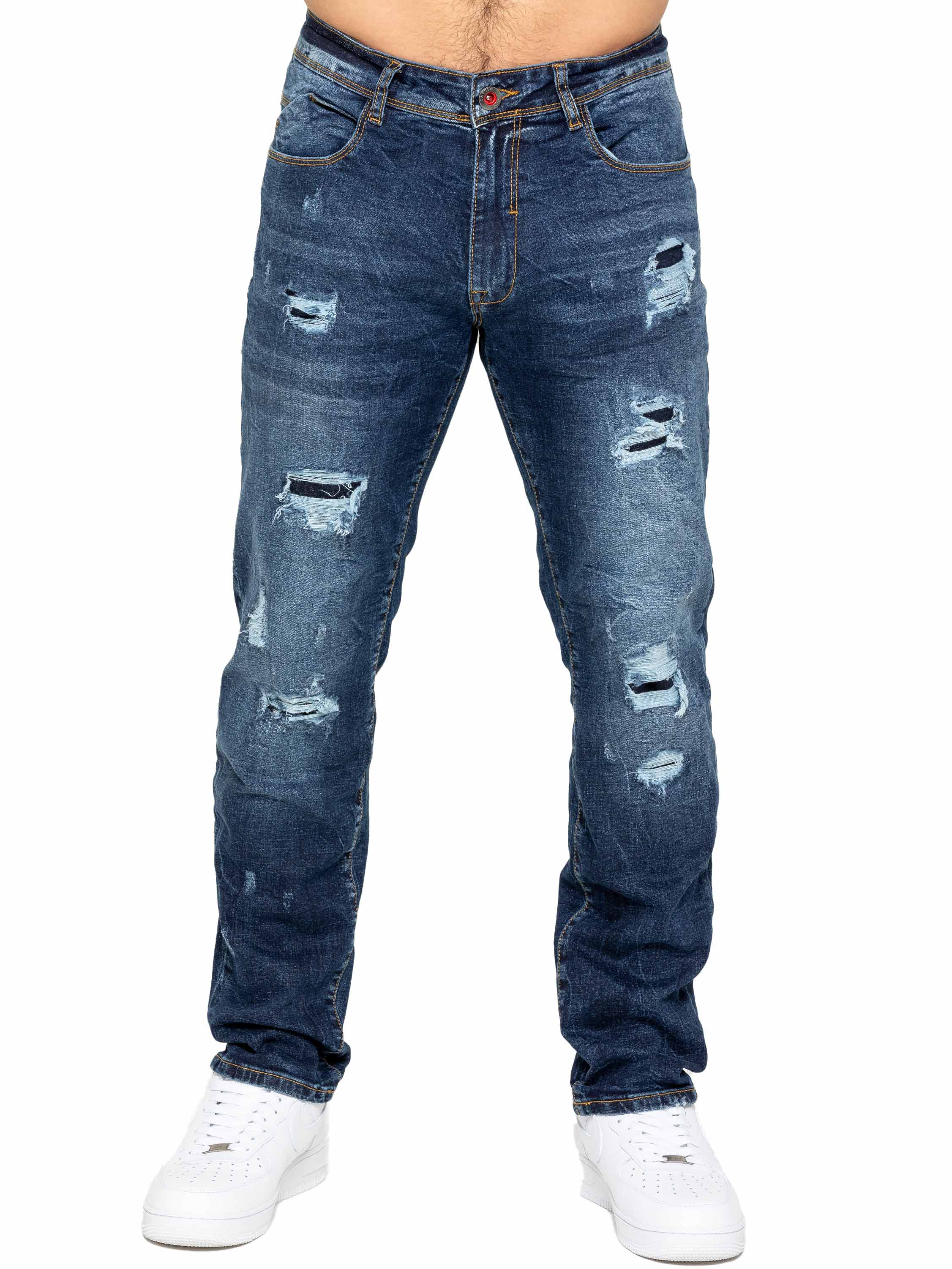 Enzo | Mens Ripped Denim Jeans - Image 11