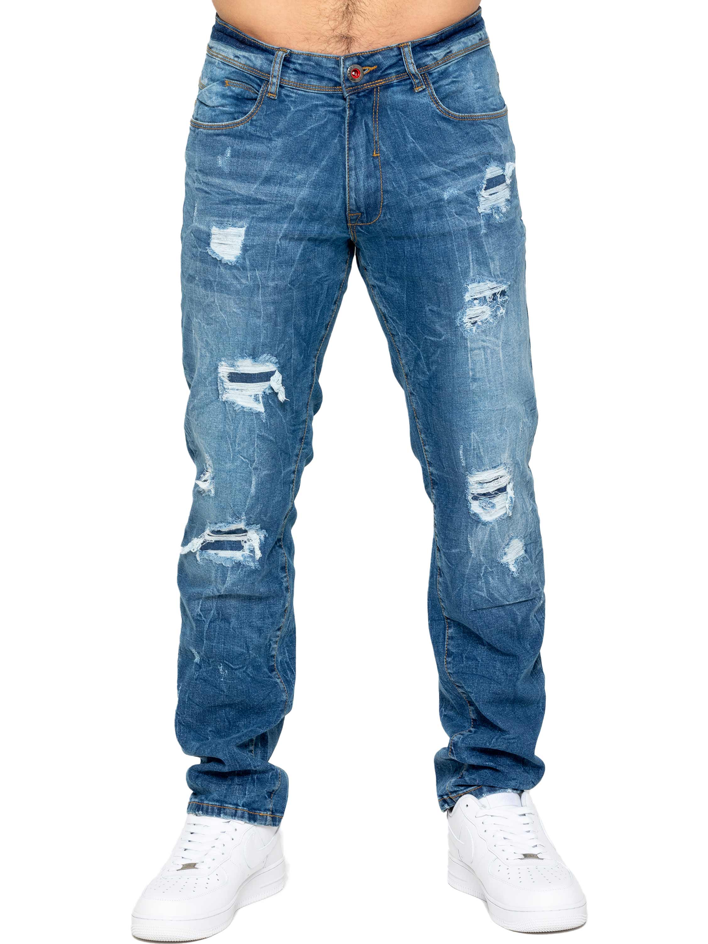 Enzo | Mens Ripped Denim Jeans - Image 18