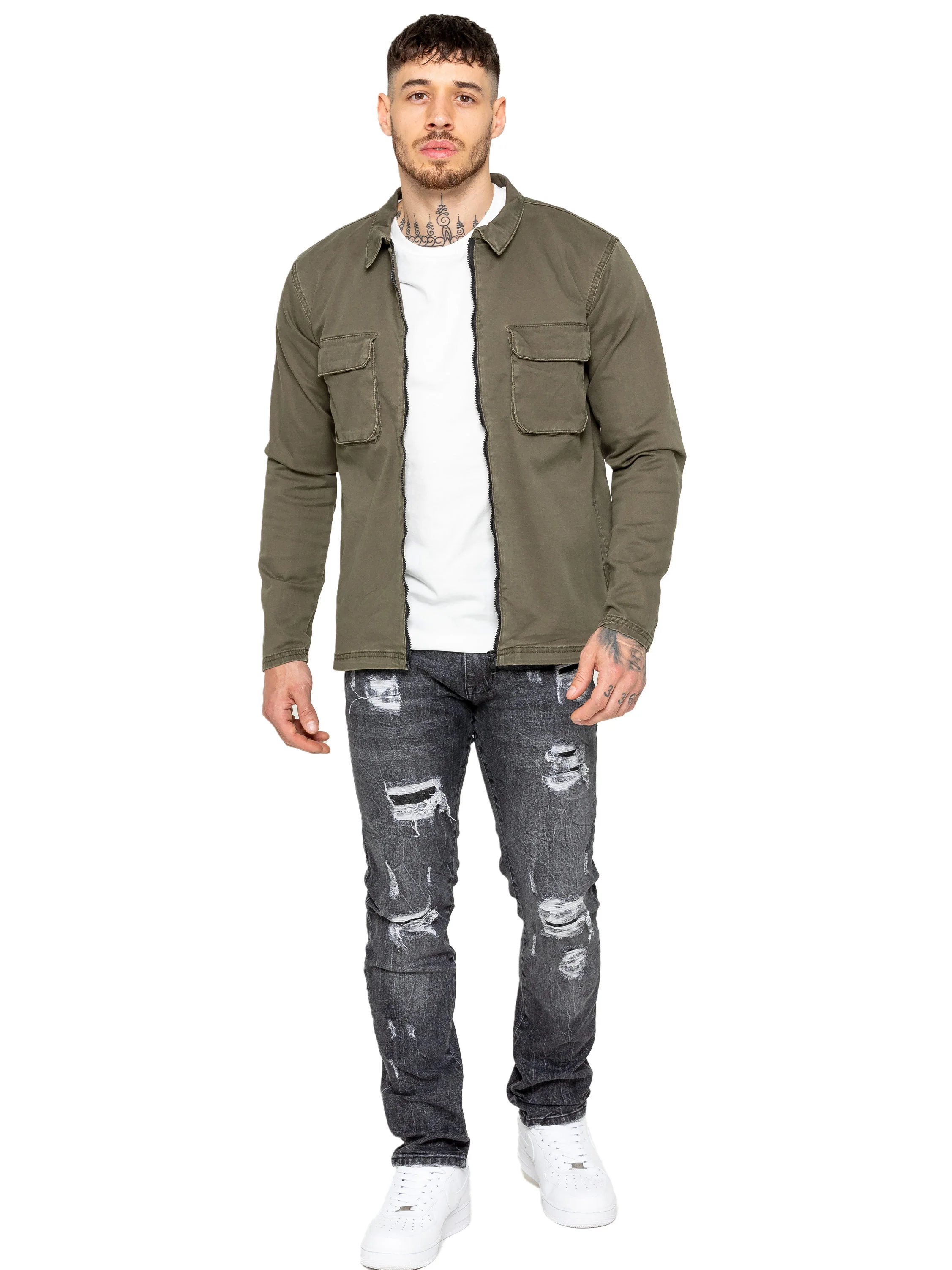 Enzo | Mens Ripped Denim Jeans - Image 6