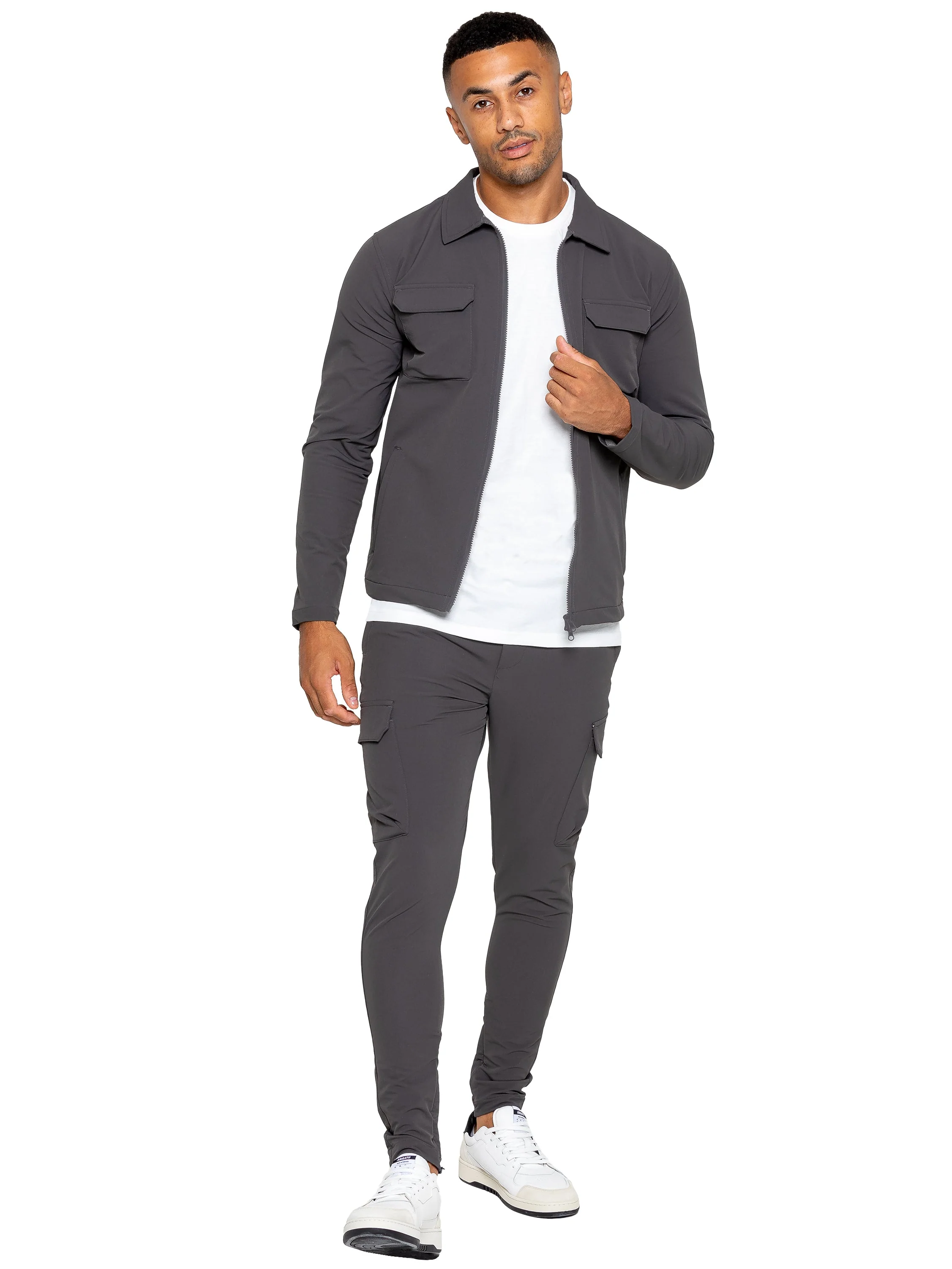 Enzo | Mens Cargo Shacket Tracksuit Set - Image 5