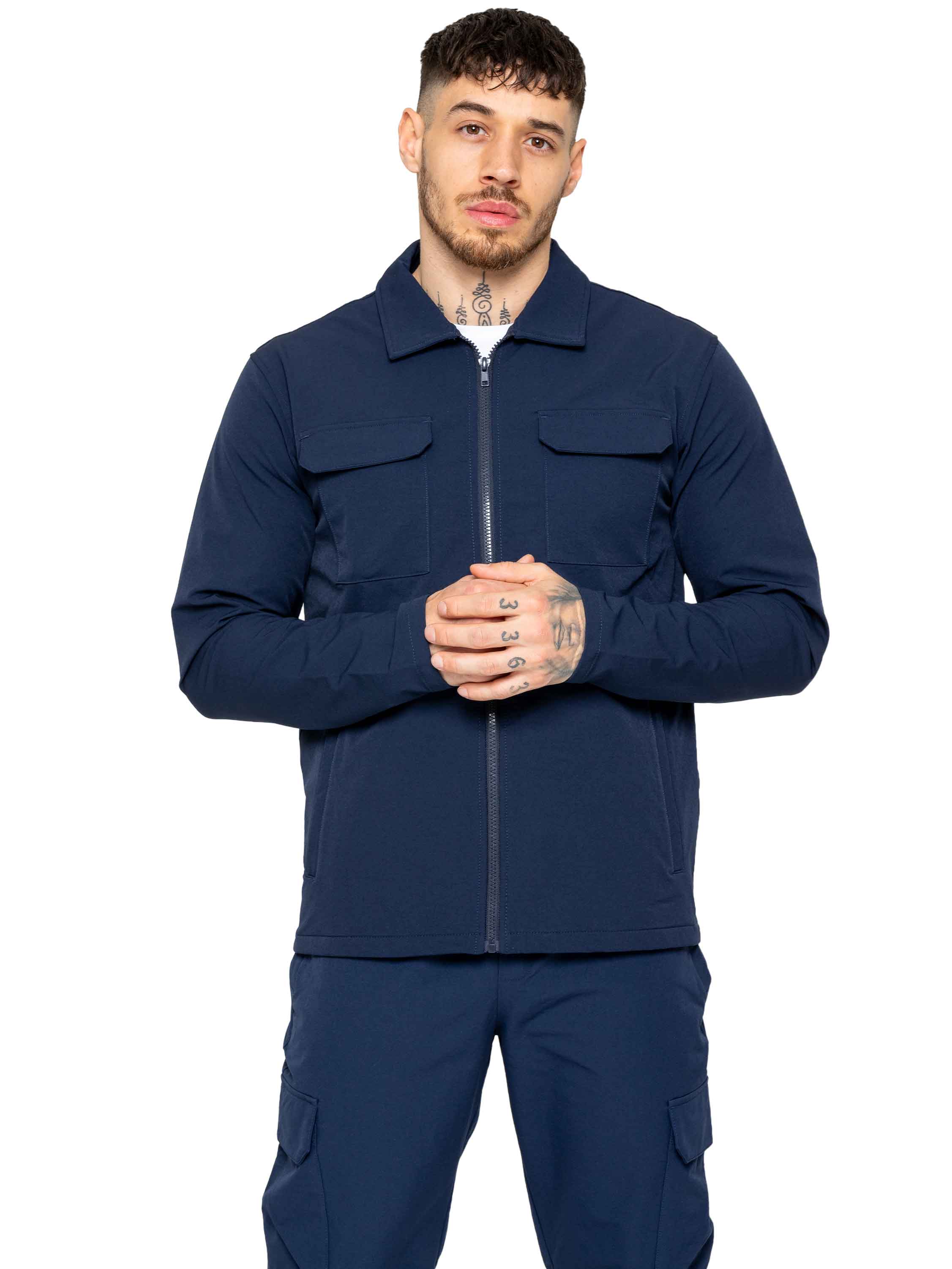 Enzo | Mens Cargo Shacket Tracksuit Set - Image 6
