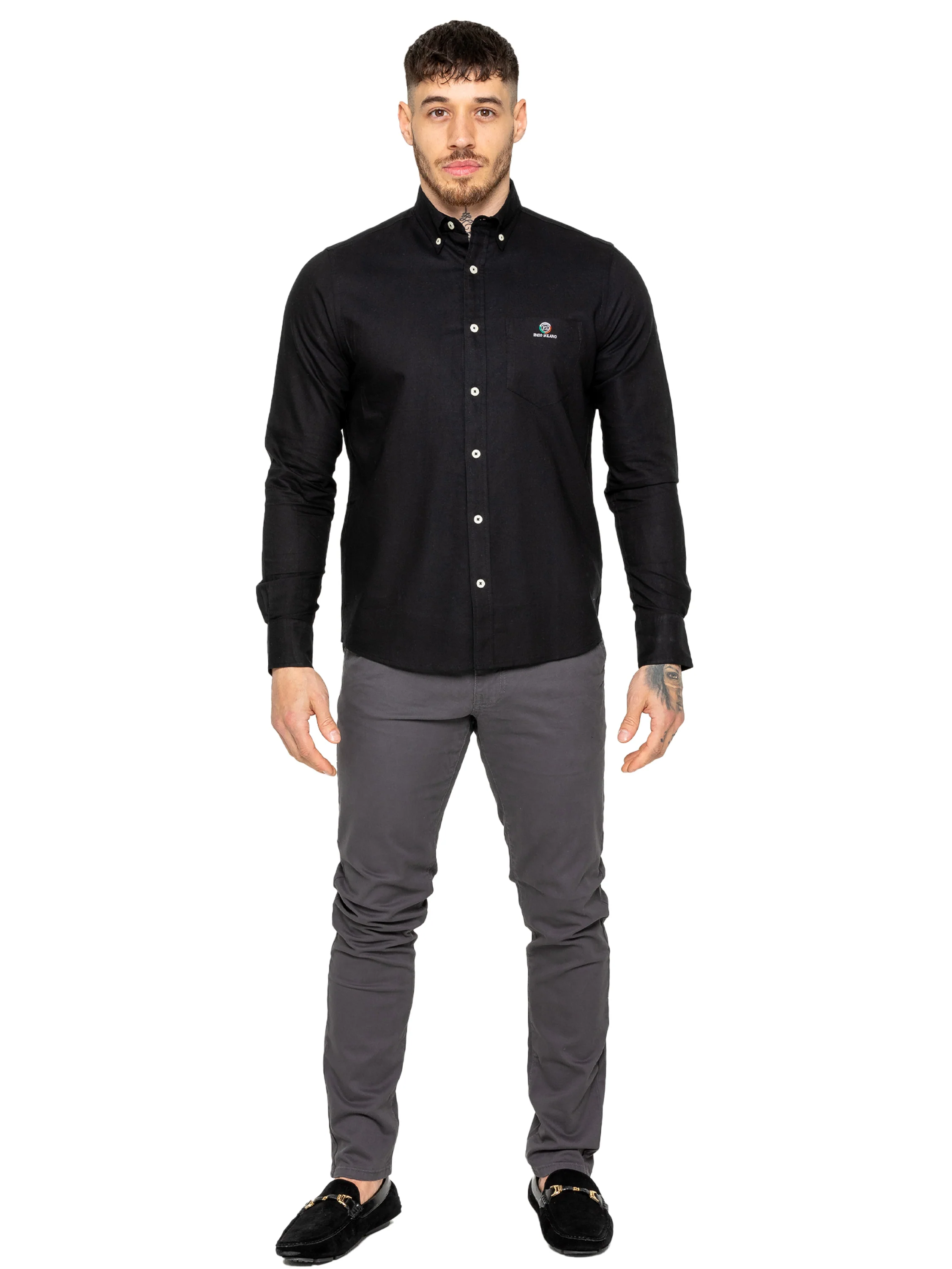 Enzo | Mens Regular Fit Oxford Shirt - Image 4