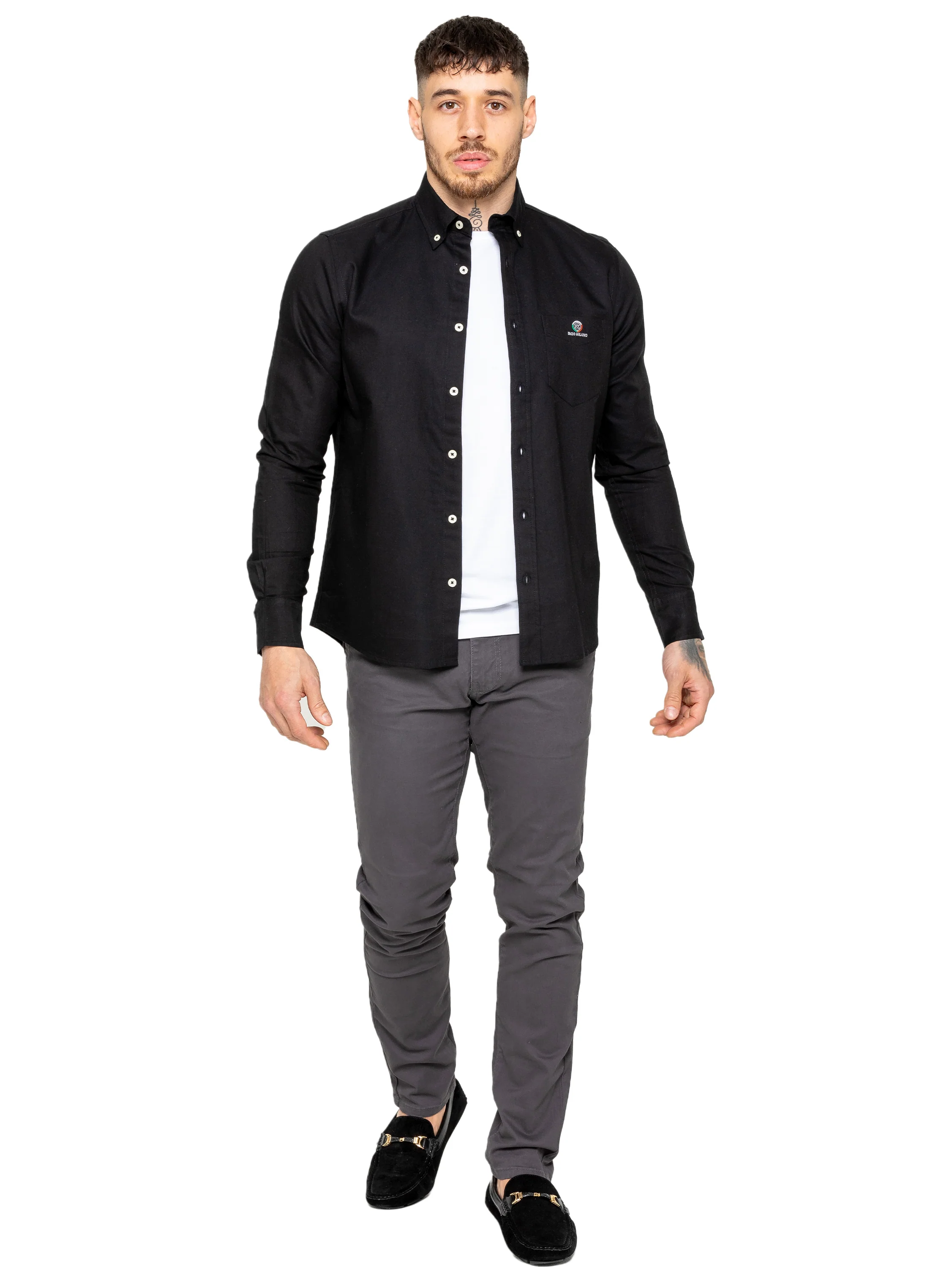 Enzo | Mens Regular Fit Oxford Shirt - Image 5
