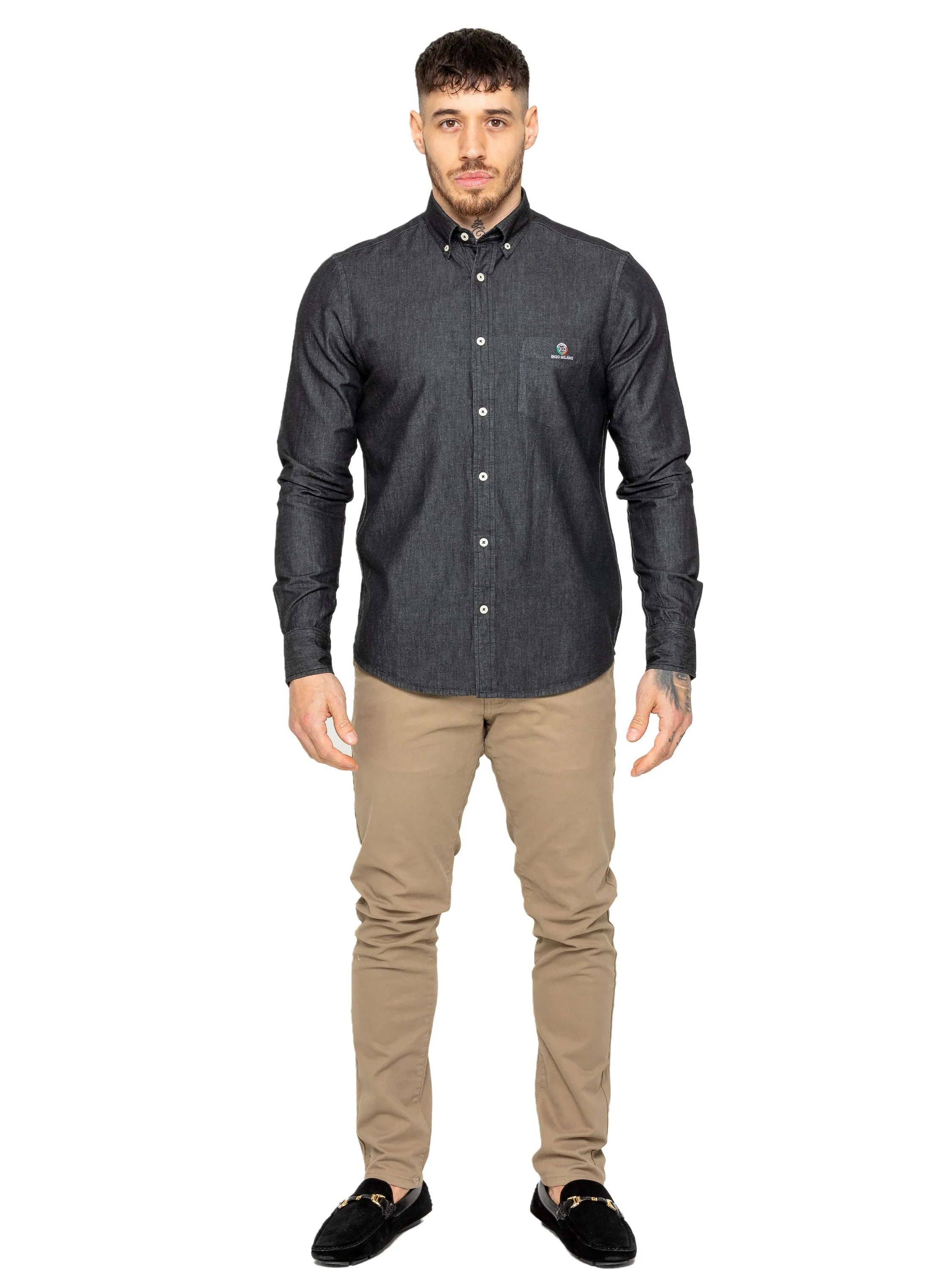 Enzo | Mens Regular Fit Denim Shirt - Image 20