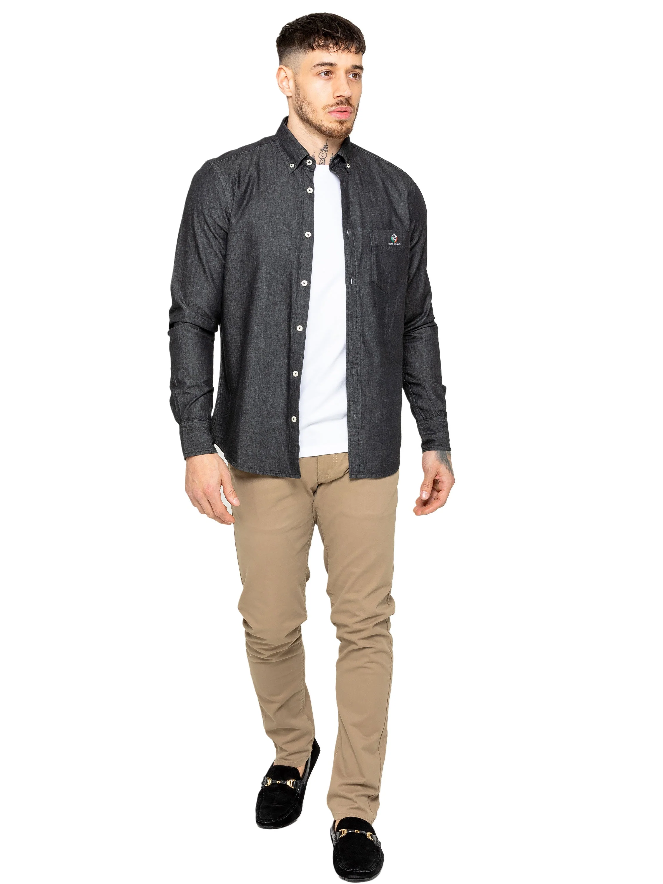 Enzo | Mens Regular Fit Denim Shirt - Image 21
