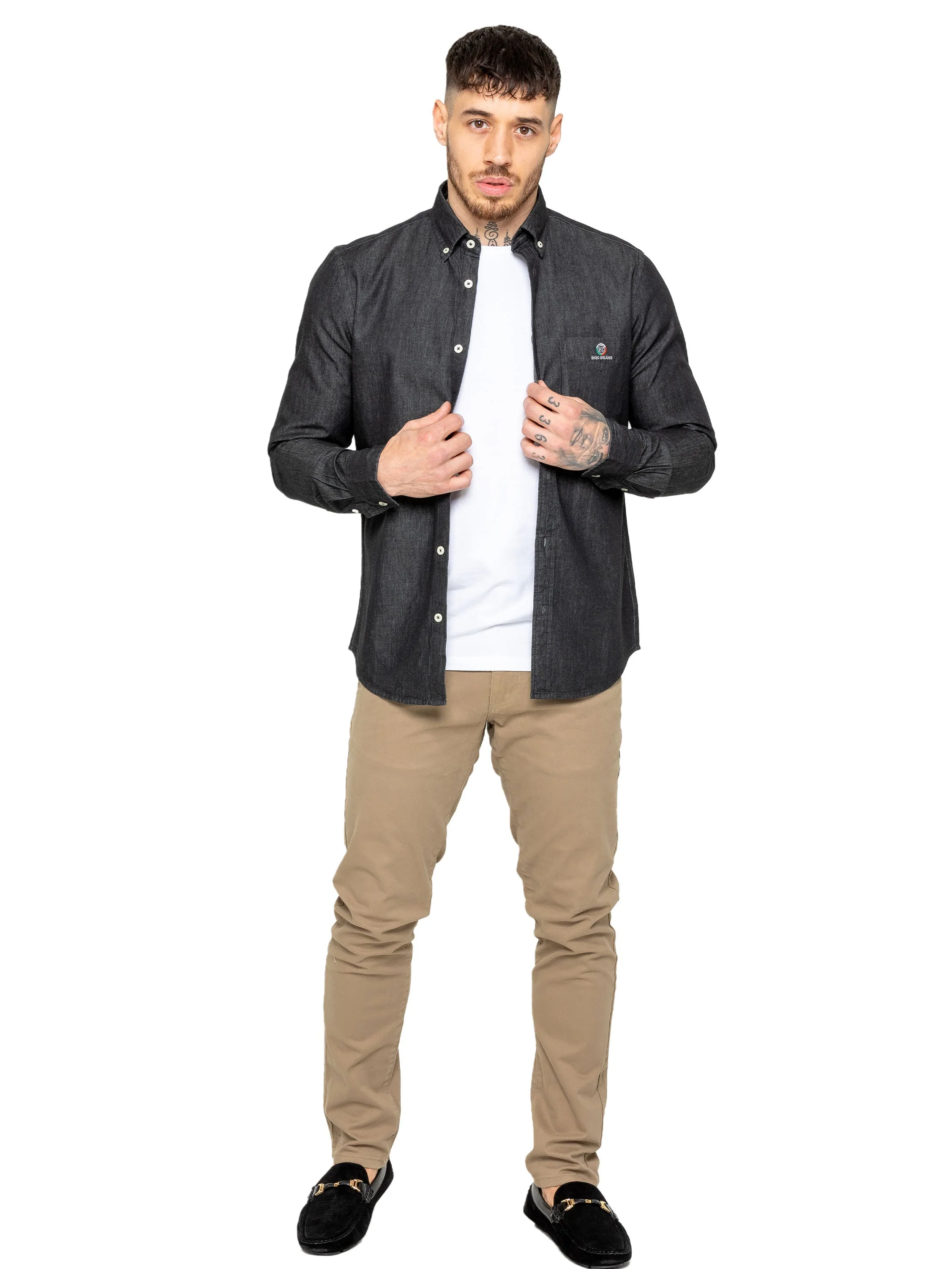 Enzo | Mens Regular Fit Denim Shirt - Image 23