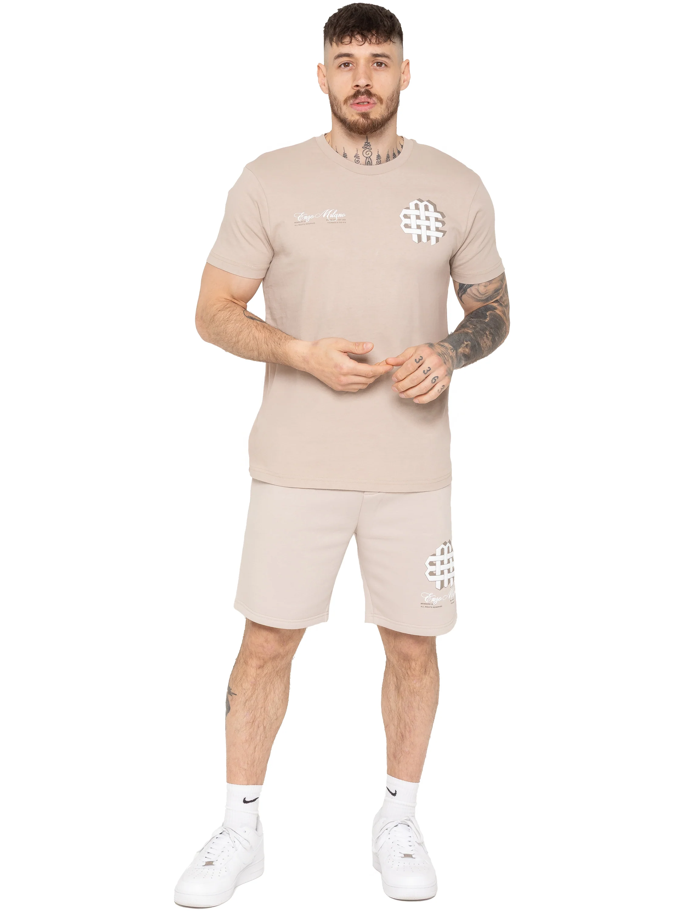 Enzo Milano | Mens Printed T-Shirt & Shorts Set - Image 6