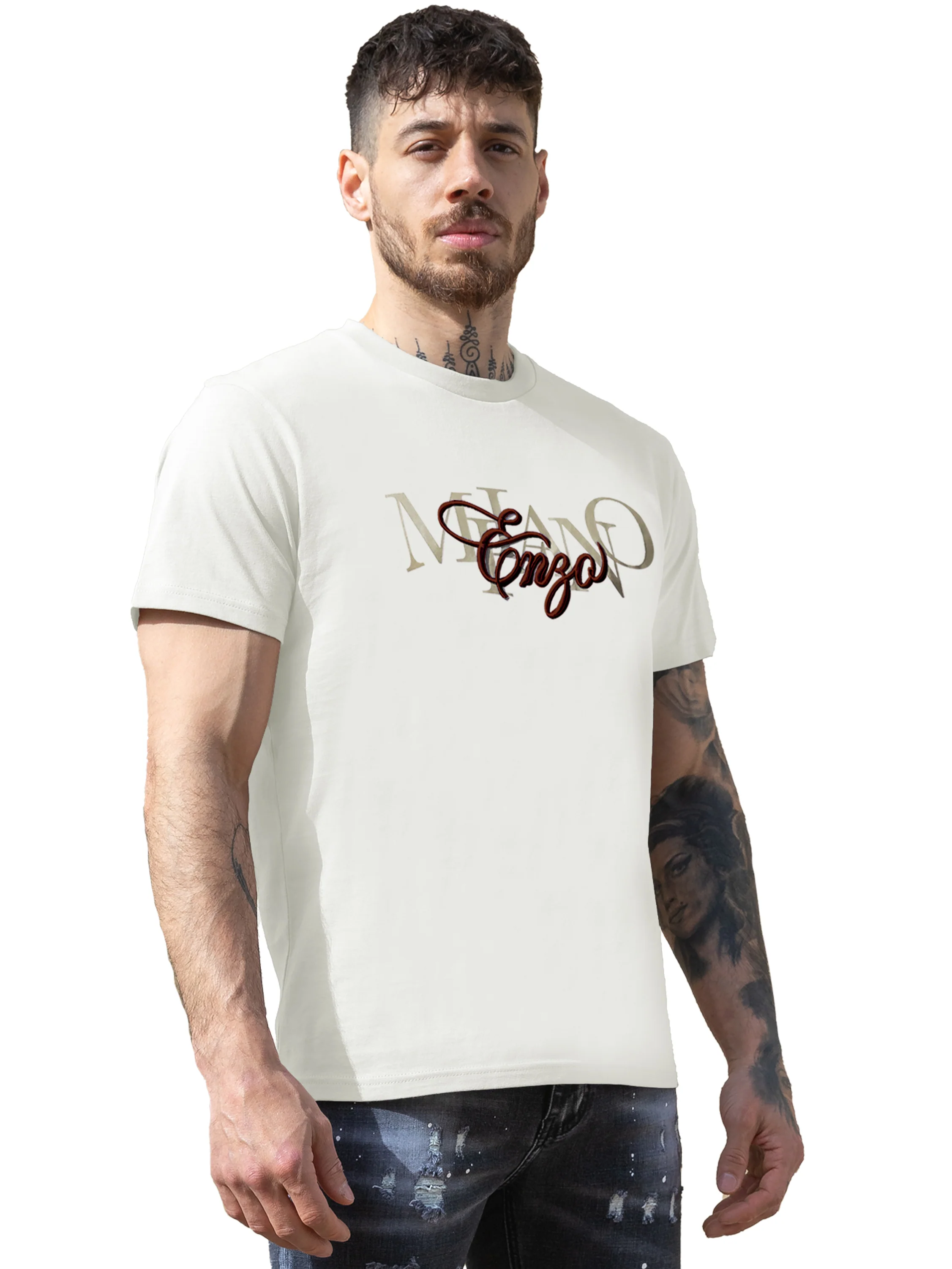 Enzo Milano | Mens Embroidered T-Shirt - Image 11